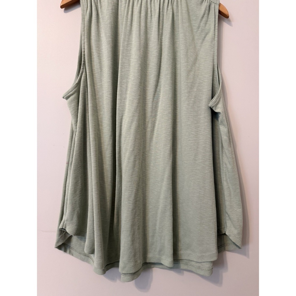 Ava & Viv Tank Top Womens 2X Green Keyhole Tie Neck Sleeveless Basic Soft NWOT - Picture 13 of 13